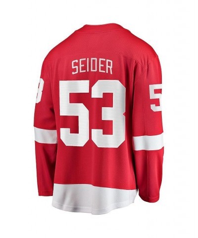 Men's Branded Moritz Seider Red Detroit Red Wings Home Breakaway Player Jersey $55.50 Jersey