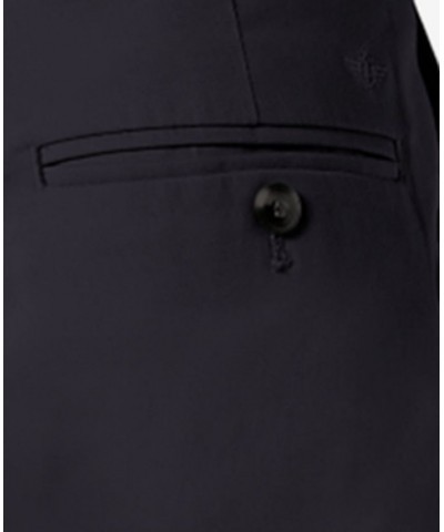 Men's Signature Lux Cotton Straight Fit Creased Stretch Khaki Pants Blue $30.00 Pants