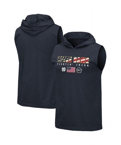 Men's Navy Notre Dame Fighting Irish OHT Military-Inspired Appreciation Americana Hoodie Sleeveless T-shirt $22.05 T-Shirts