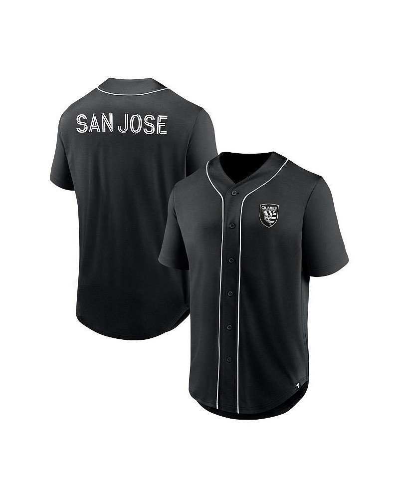 Men's Branded Black San Jose Earthquakes Third Period Fashion Baseball Button-Up Jersey $32.20 Jersey