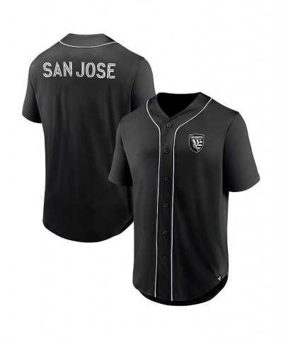 Men's Branded Black San Jose Earthquakes Third Period Fashion Baseball Button-Up Jersey $32.20 Jersey