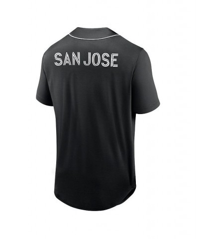 Men's Branded Black San Jose Earthquakes Third Period Fashion Baseball Button-Up Jersey $32.20 Jersey