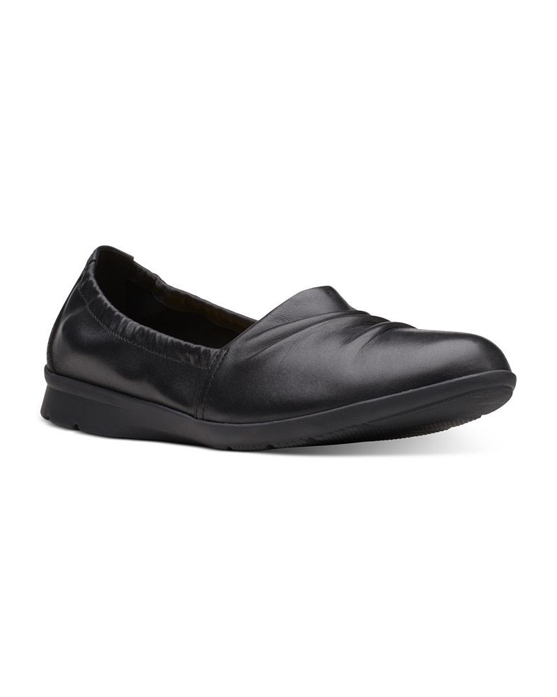 Women's Jenette Ruby Slip-On Flats Black $40.00 Shoes