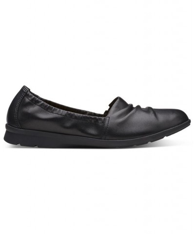 Women's Jenette Ruby Slip-On Flats Black $40.00 Shoes