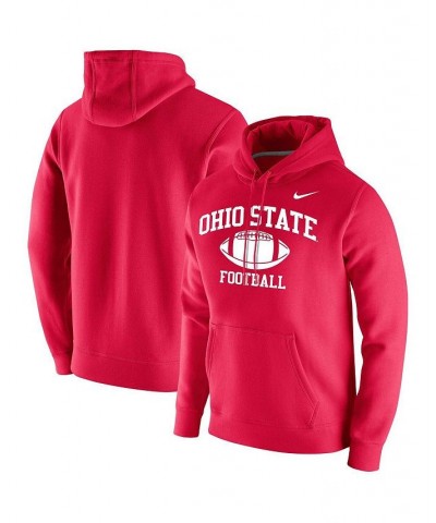 Men's Scarlet Ohio State Buckeyes Retro Football Club Fleece Pullover Hoodie $35.70 Sweatshirt