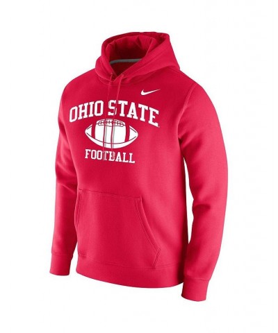 Men's Scarlet Ohio State Buckeyes Retro Football Club Fleece Pullover Hoodie $35.70 Sweatshirt