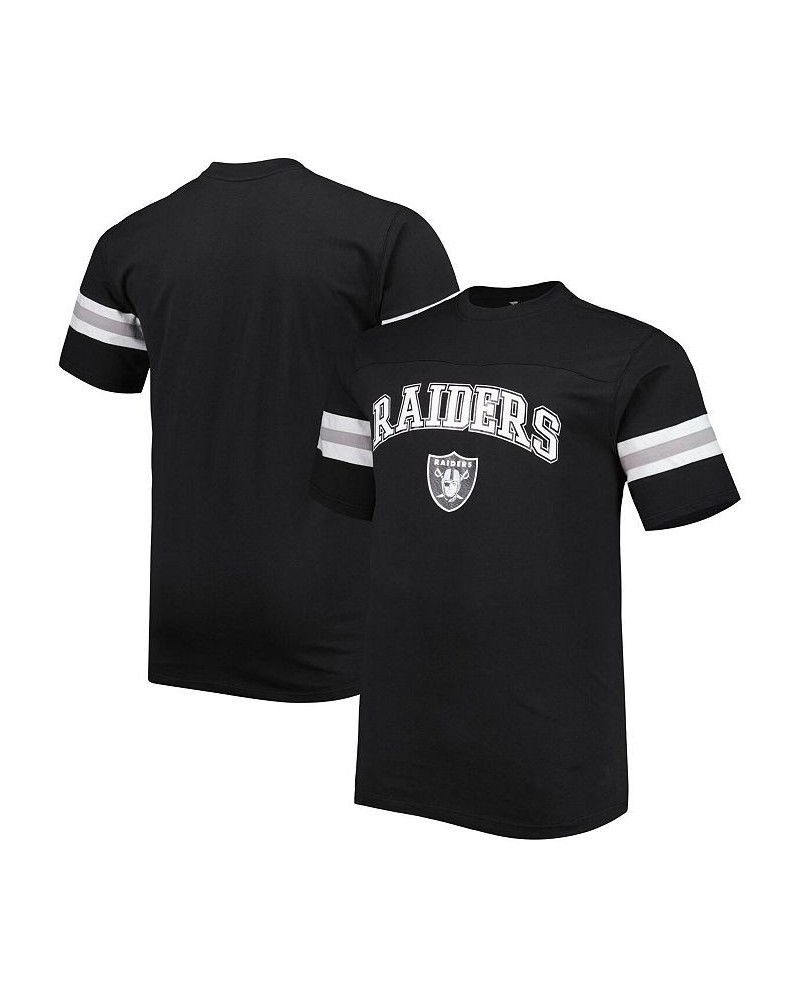 Men's Black Las Vegas Raiders Big and Tall Arm Stripe T-shirt $17.20 T-Shirts