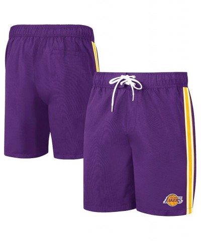 Men's Purple, Gold Los Angeles Lakers Sand Beach Volley Swim Shorts $17.63 Swimsuits