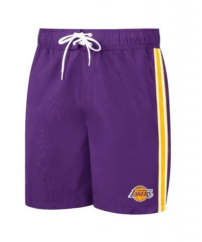 Men's Purple, Gold Los Angeles Lakers Sand Beach Volley Swim Shorts $17.63 Swimsuits