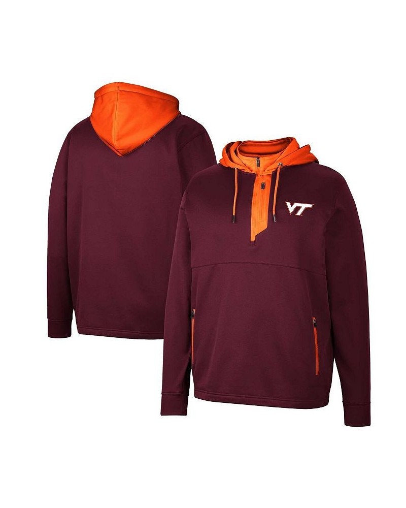 Men's Maroon Virginia Tech Hokies Luge 3.0 Quarter-Zip Hoodie $39.95 Sweatshirt