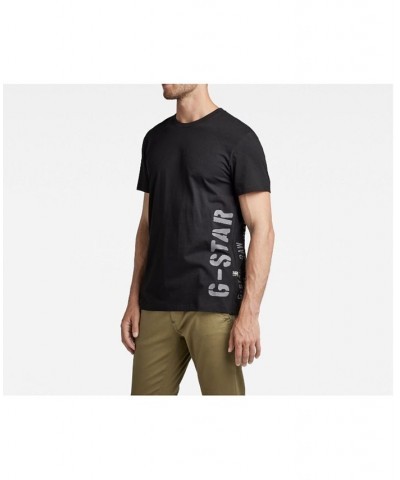 Men's Side Stencil R T Short Sleeves T-shirt Black $33.60 T-Shirts