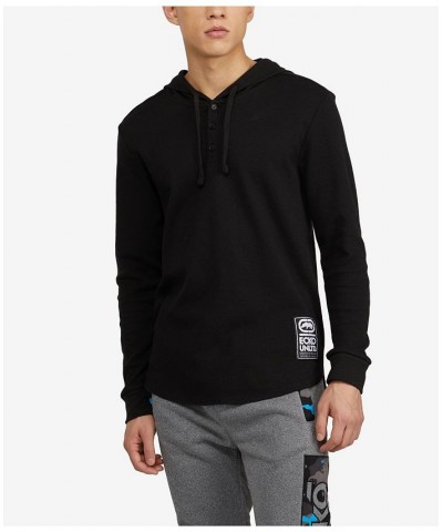 Men's Hooded Solid Stunner Thermal Sweater Black $25.92 Sweaters