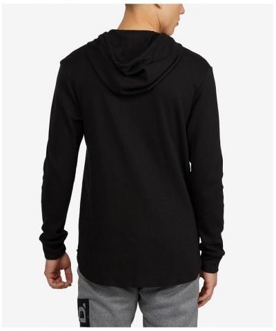 Men's Hooded Solid Stunner Thermal Sweater Black $25.92 Sweaters