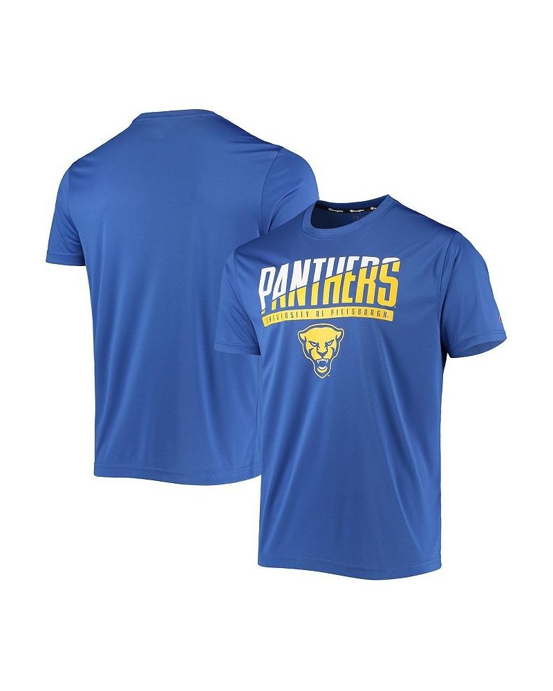 Men's Royal Pitt Panthers Wordmark Slash T-shirt $20.79 T-Shirts