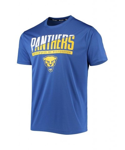 Men's Royal Pitt Panthers Wordmark Slash T-shirt $20.79 T-Shirts