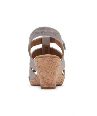 Women's Briah New Gladiator Wedge Sandal Gray $51.80 Shoes