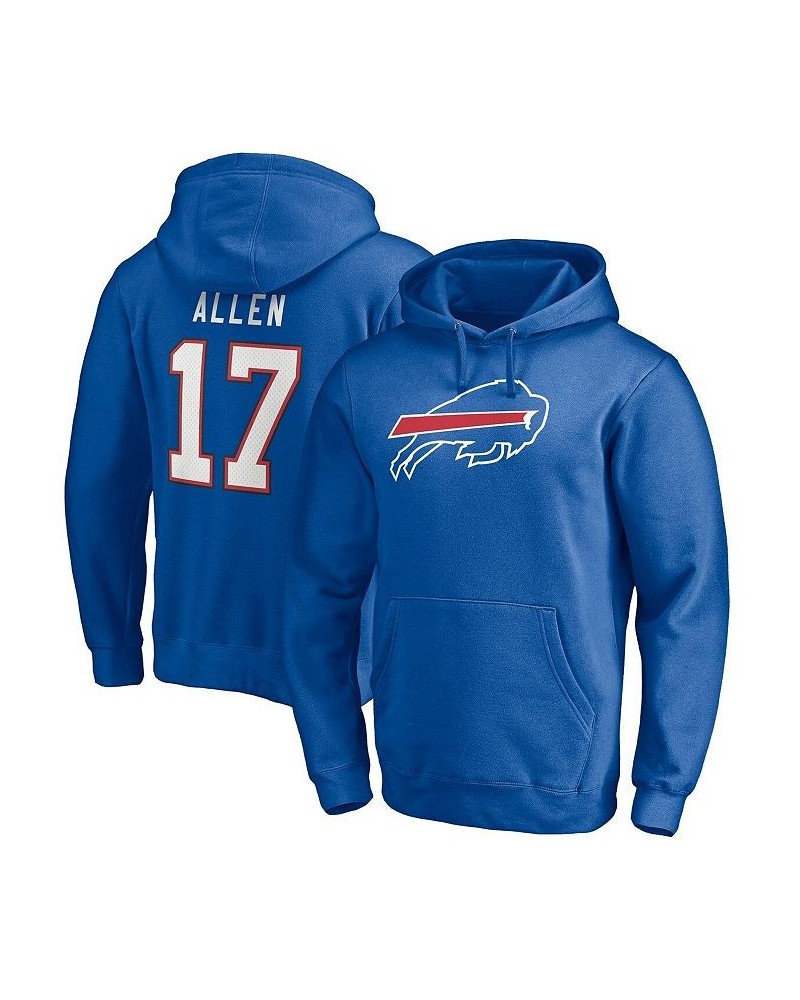 Men's Branded Josh Allen Royal Buffalo Bills Player Icon Name and Number Fitted Pullover Hoodie $35.04 Sweatshirt