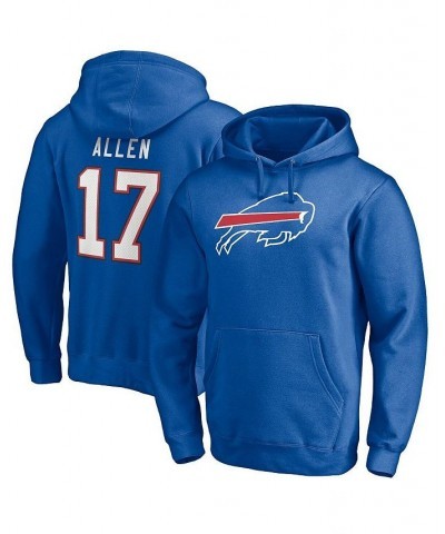 Men's Branded Josh Allen Royal Buffalo Bills Player Icon Name and Number Fitted Pullover Hoodie $35.04 Sweatshirt