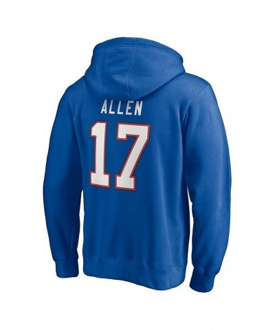 Men's Branded Josh Allen Royal Buffalo Bills Player Icon Name and Number Fitted Pullover Hoodie $35.04 Sweatshirt