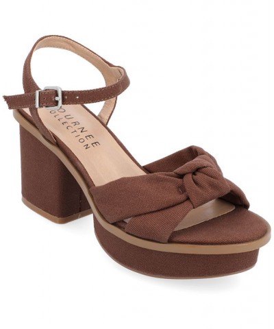 Women's Garner Platform Sandal Brown $51.70 Shoes