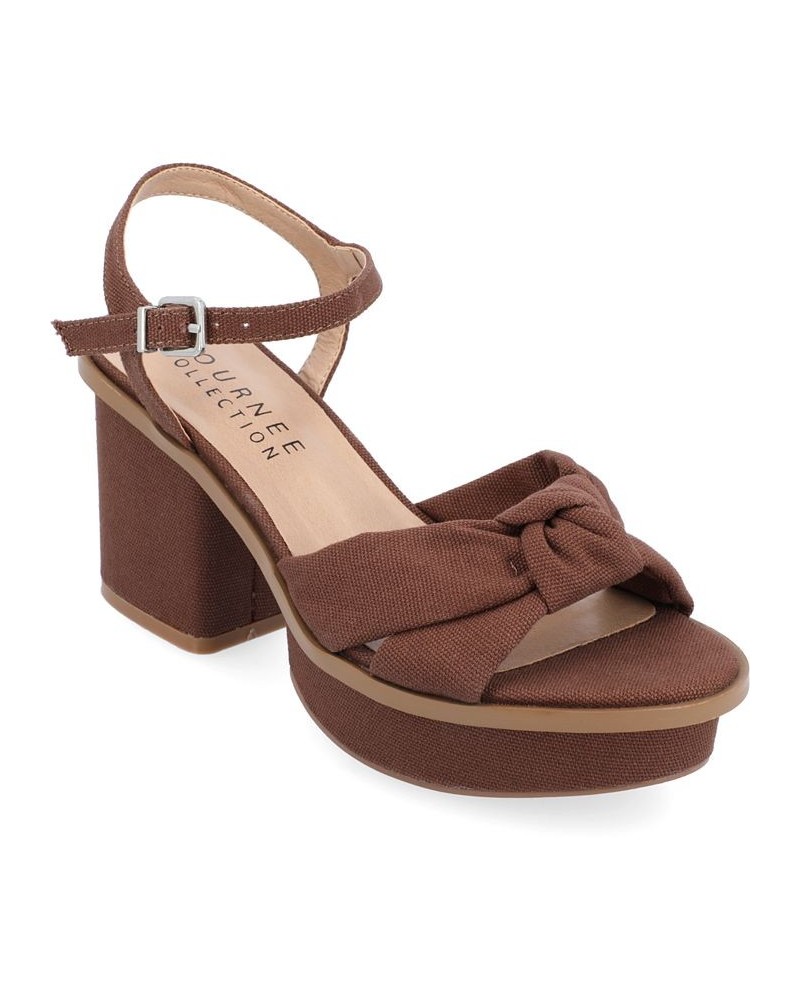 Women's Garner Platform Sandal Brown $51.70 Shoes