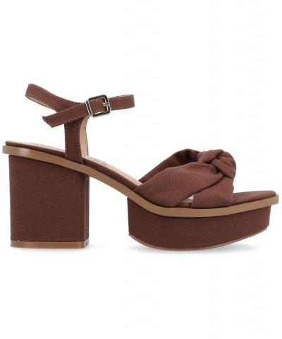 Women's Garner Platform Sandal Brown $51.70 Shoes