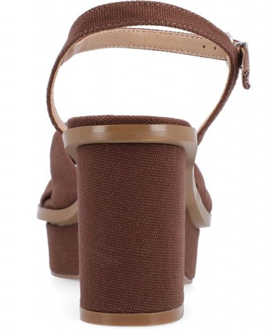 Women's Garner Platform Sandal Brown $51.70 Shoes