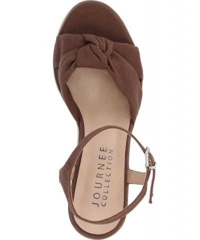 Women's Garner Platform Sandal Brown $51.70 Shoes