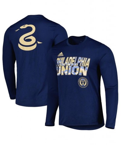 Men's Navy Philadelphia Union Jersey Hook AEROREADY Long Sleeve T-shirt $30.24 T-Shirts