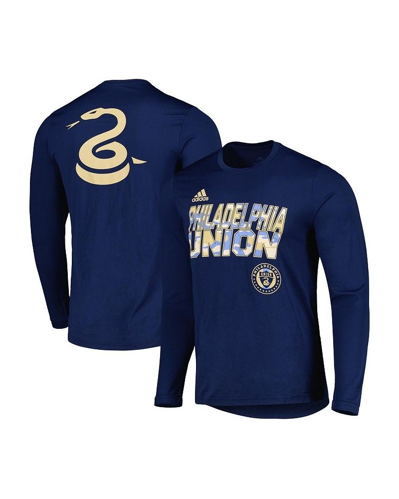 Men's Navy Philadelphia Union Jersey Hook AEROREADY Long Sleeve T-shirt $30.24 T-Shirts