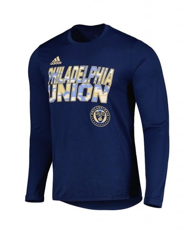 Men's Navy Philadelphia Union Jersey Hook AEROREADY Long Sleeve T-shirt $30.24 T-Shirts