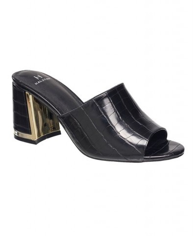 Women's Spain Block Heel Dress Sandals Black $53.90 Shoes