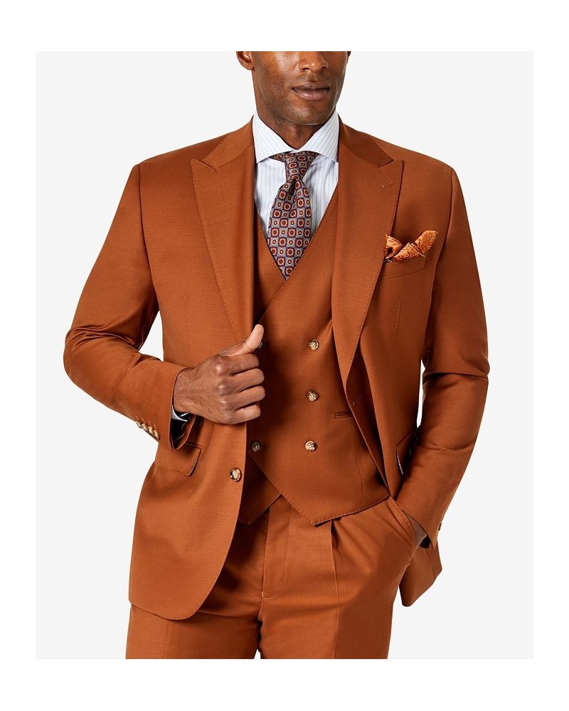 Men's Classic-Fit Wool Blend Suit Jacket Brown $79.20 Suits