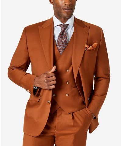 Men's Classic-Fit Wool Blend Suit Jacket Brown $79.20 Suits