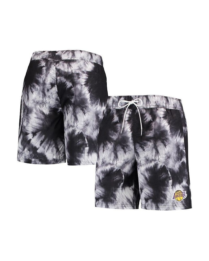 Men's Black Los Angeles Lakers Splash Volley Swim Shorts $21.62 Swimsuits