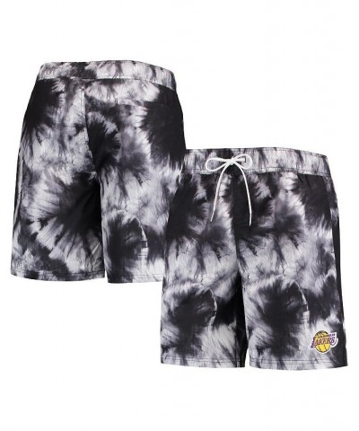 Men's Black Los Angeles Lakers Splash Volley Swim Shorts $21.62 Swimsuits