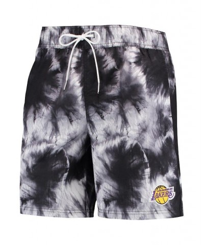 Men's Black Los Angeles Lakers Splash Volley Swim Shorts $21.62 Swimsuits