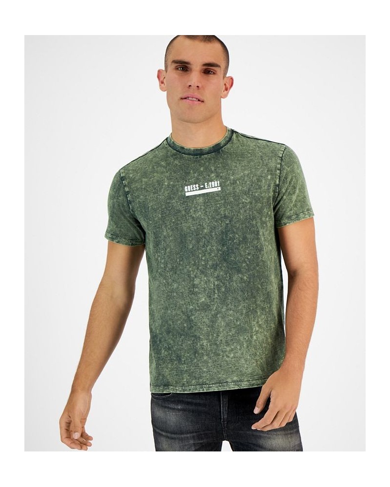 Men's David Acid-Washed Logo Graphic T-Shirt Brown $33.75 T-Shirts