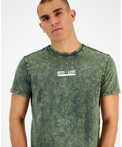 Men's David Acid-Washed Logo Graphic T-Shirt Brown $33.75 T-Shirts