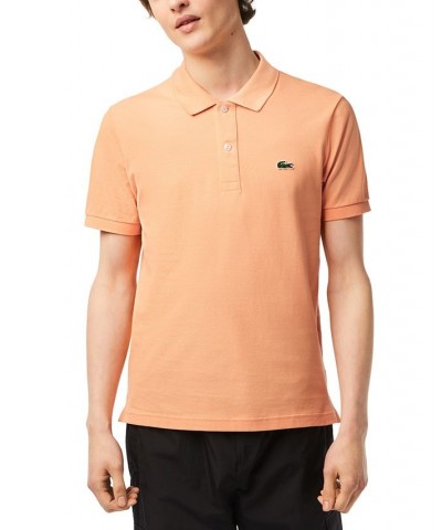 Men's Slim Fit Short Sleeve Ribbed Polo Shirt Orange $57.60 Polo Shirts