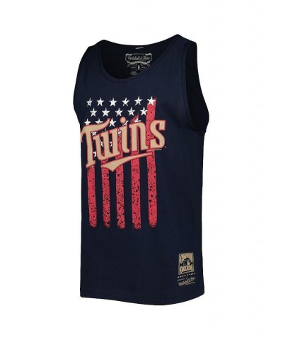 Men's Navy Minnesota Twins Cooperstown Collection Stars and Stripes Tank Top $17.33 T-Shirts