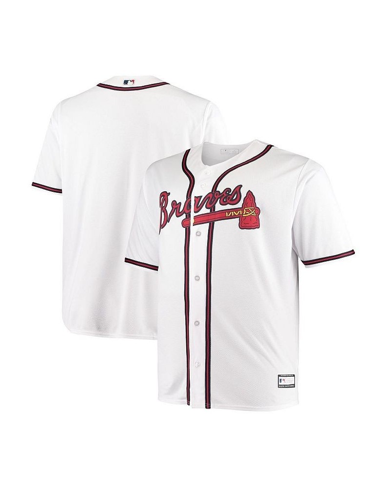 Men's White Atlanta Braves Big and Tall Replica Team Jersey $32.70 Jersey