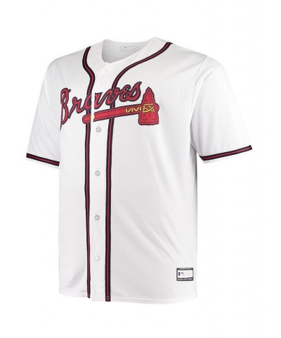 Men's White Atlanta Braves Big and Tall Replica Team Jersey $32.70 Jersey