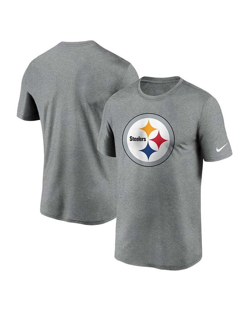 Men's Heather Charcoal Pittsburgh Steelers Logo Essential Legend Performance T-shirt $23.00 T-Shirts