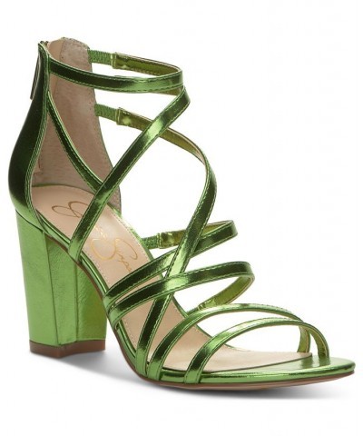 Women's Stassey Strappy Block Heel Dress Sandals Green $36.34 Shoes