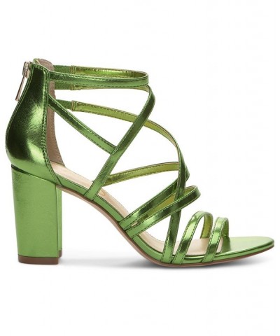 Women's Stassey Strappy Block Heel Dress Sandals Green $36.34 Shoes