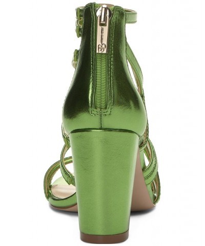 Women's Stassey Strappy Block Heel Dress Sandals Green $36.34 Shoes