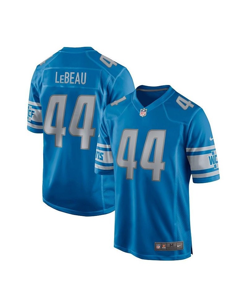 Men's Dick LeBeau Blue Detroit Lions Game Retired Player Jersey $65.80 Jersey