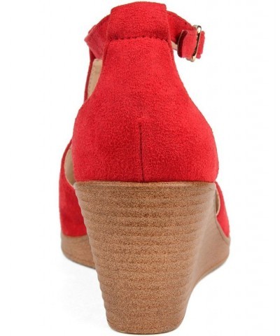 Women's Kedzie Wedge Sandals Red $48.00 Shoes