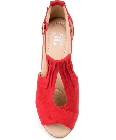 Women's Kedzie Wedge Sandals Red $48.00 Shoes